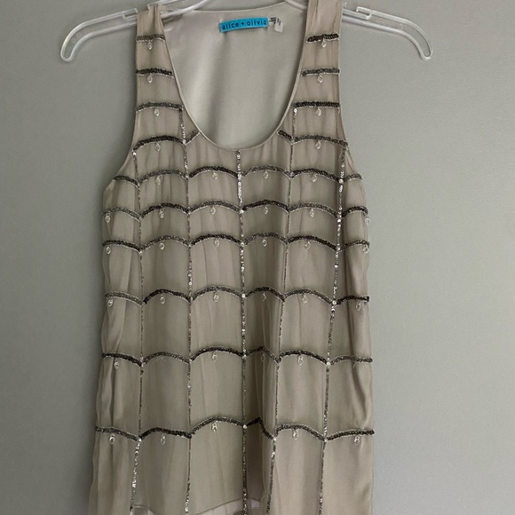 Alice + Olivia Silk Overlay Top XS - Picture 7 of 13